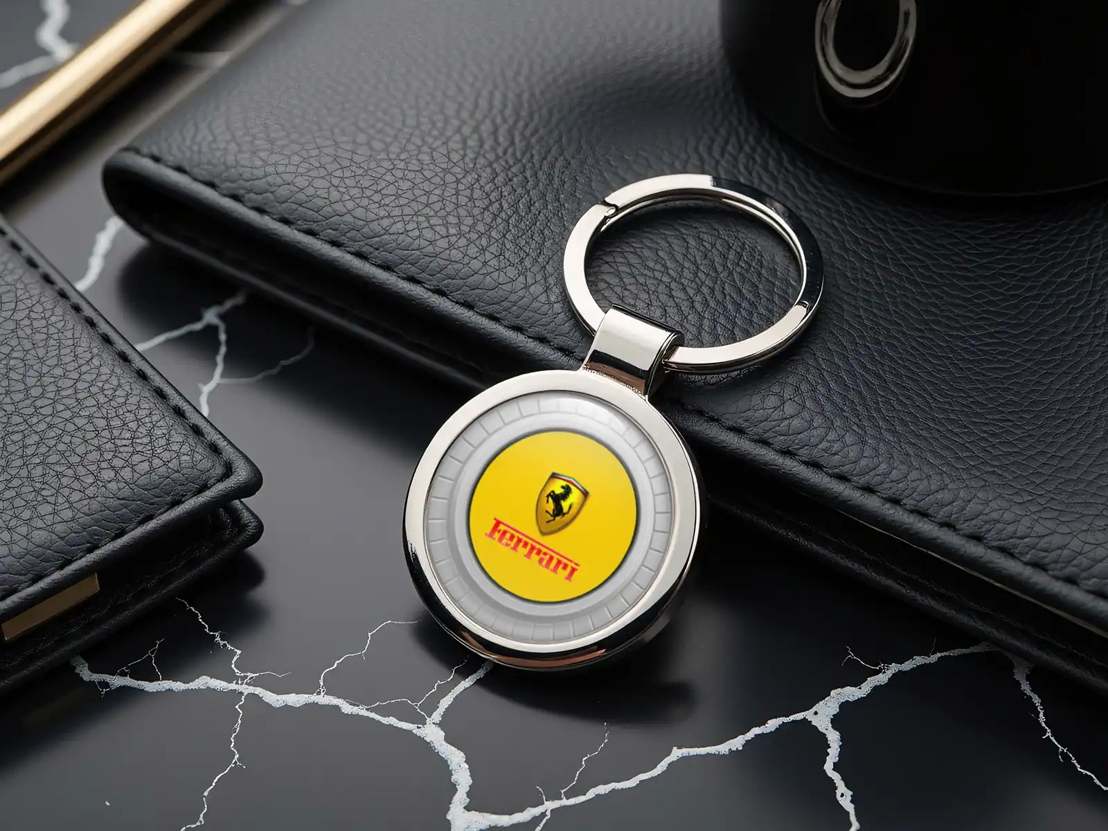 Ferrari Porte-clés Image Style Métallisé Durable